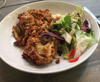 Grönare lasagne med kyckling, linser och zucchini