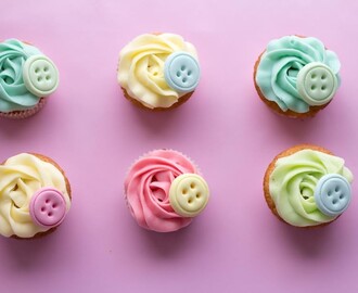 Pastel Button Cupcakes