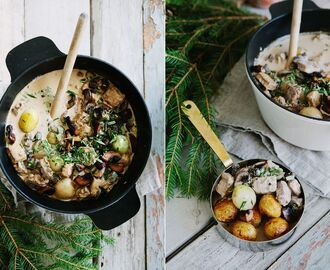 Gräddig Julgryta med Sojabitar, Rödvin & Färska Champinjoner :: Creamy Vegetarian Christmas Stew