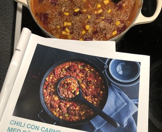 Recept på Chili con carne med bönor och majs