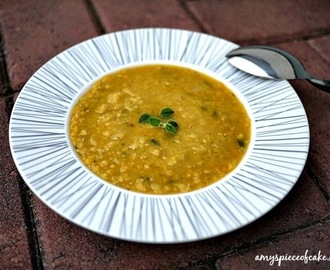 Red curry lentil soup with coconut milk