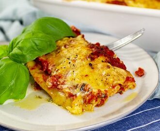 Vegansk cannelloni med pasta och ost