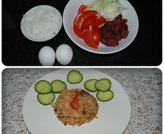Khaopad Nua Stekt ris med biff