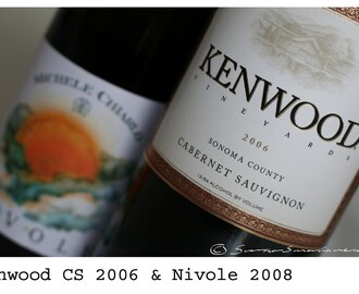 Kenwood Cabernet Sauvignon 2006 & Nivole 2008. Sweet for my sweet..