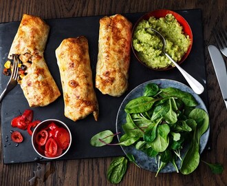 Chimichangas - gratinerade burritos med kycklingröra