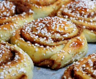 Lyxiga kalljästa kanelbullar med krämig fyllning