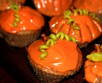 Halloween pumpa-cupcakes