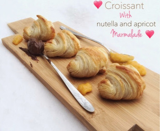 Croissanter med nutella och aprikosmarmelad