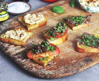 Tre sorters bruschetta