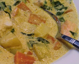 Soppgryta med grönsaker, fisk och curry - glutenfri förstås