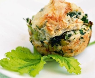 Matmuffins med ost, broccoli och rucola - 140 kcal