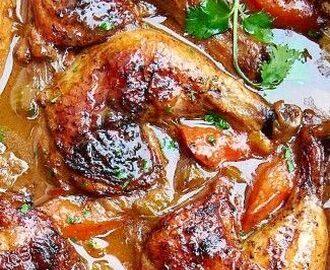 BRAISED CHICKEN (WITH VEGETABLES AND GRAVY) | Braised chicken recipes, Chicken quarter recipes, Chicken recipes