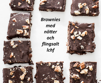 En ny favorit här hemma, brownies med nötter och flingsalt lchf