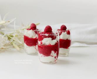 "Trifle" with Raspberry and Ginger Sorbet