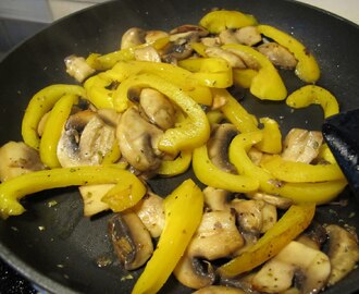 En snabb middag - Ryggbiff med grönsaker