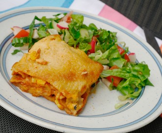 Vegetarisk lasagne med bönor