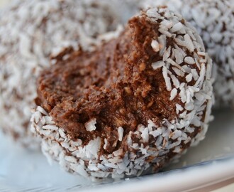 Chokladbollar med mörk choklad