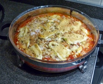 Zucchini-gratäng med smak av Italien och ryggbiff med örtolja
