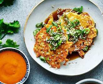 Mini okonomiyaki - Japanska vitkålspannkakor