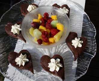 Brownies med nougat o exotiska frukter