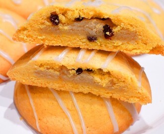 Saffranscookies med mandelmassefyllning