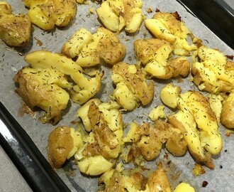 Porterstek med crushed potatoes