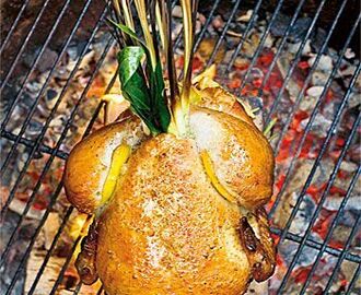 BBQ-rökt kyckling med fransk dragon och olivolja
