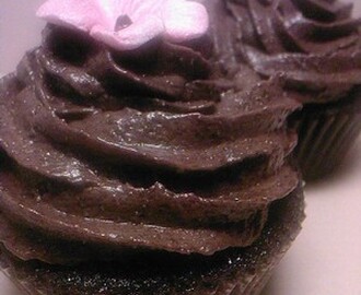 Mörk chokladtryffel cupcakes