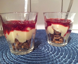 Trifle med hallon och vanilj