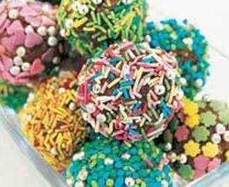 Havrebollar med färgglatt strössel