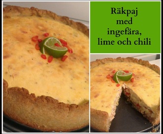 Räkpaj med ingefära, lime och chili