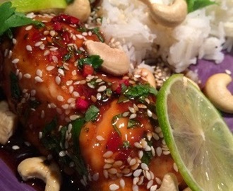 Asiatisk lax med lime och cashewnötter