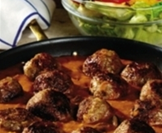 Spanska köttbullar med chorizo och svampsås