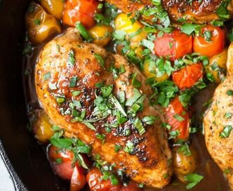 Balsamic Mustard Chicken w/ Cherry Tomatoes | Recipe | Cherry tomato recipes, Poultry recipes, Chicken recipes
