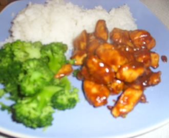 Chinese orange chicken stir-fry