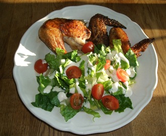 Lättfixad middag med kyckling och halv ceasarsallad - LCHF!