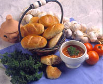 Minibaguetter med vitlök och oliver