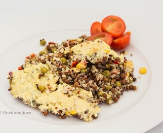 Quinoa-Vegetable Gratin with Bernaise Sauce