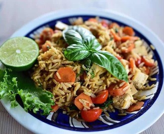 Stekt ris med tofu (vegan)