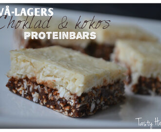 Två-lagers choklad & kokos proteinbars