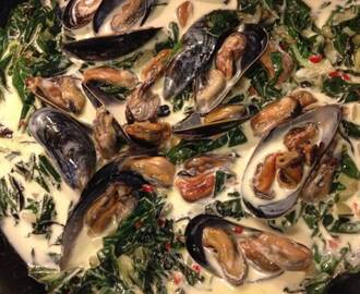 Mustiga musslor med mangold