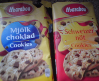 Mjölkchoklad cookies och schweizernöt cookies