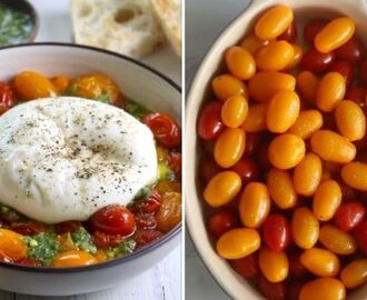 Recept: Ugnsbakade tomater med burrata