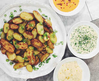 Rostad potatis med tre sorters aioli | Recept från Köket.se