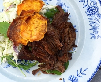 Pulled beef med smak av äpple och rökt paprika