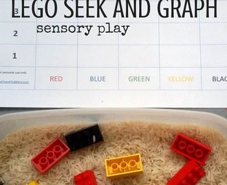 Best Toys 4 Toddlers - Rice based sensory bin and color graphing activity with free printable chart