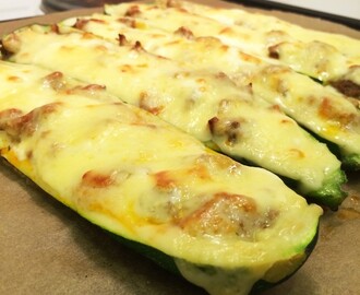 LCHF Köttfärsfylld Zucchini