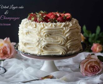 White Velvet Layer Cake with Pink Champagne Buttercream