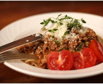 Spagetti bolognese-inspirerad köttfärssås…