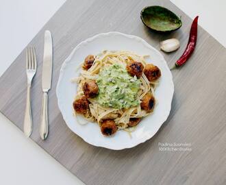 Chili and Lime "Järpish" w Bean Pasta and Avocado Pesto